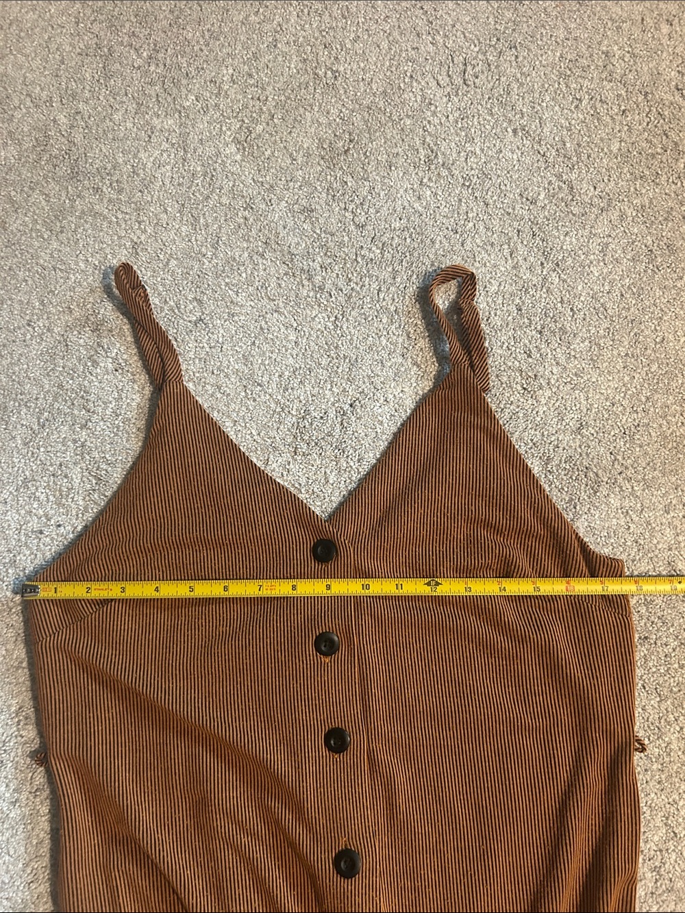 Audrey 3+1 Rust-Brown Wide-Leg Button-Front Jumpsuit - Picture 3 of 4